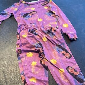 Disney wish Asha Purple Pajama Set with Fun Design girls size 10 EUC